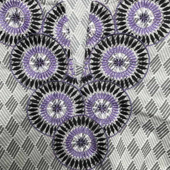 Dana Bachman Purple Embroidered Tunic Top, EUC, L - Picture 5 of 15